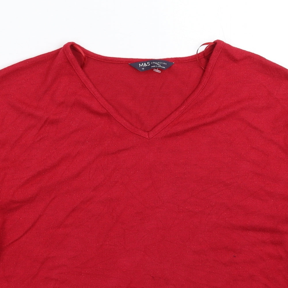 Womens UK Size 10 Marks and Spencer Red Pullover Jumper