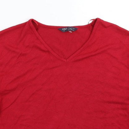 Womens UK Size 10 Marks and Spencer Red Pullover Jumper