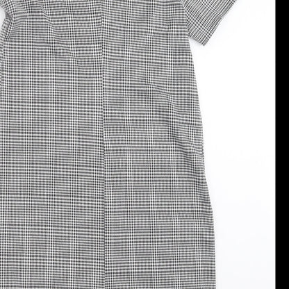 New Look Womens Black Houndstooth  T-Shirt Dress  Size 10
