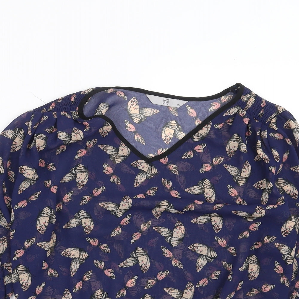 Womens UK Size 10 TU Blue Basic Blouse