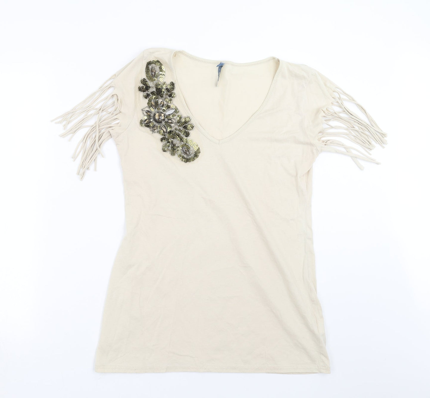 Womens UK Size 16 Evie Beige Basic T-Shirt