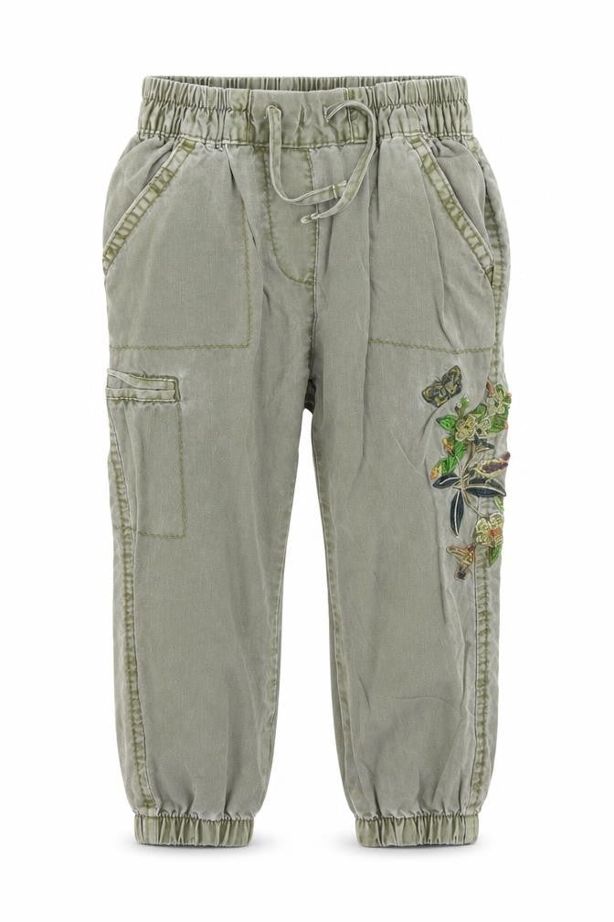 NEXT Girls Green Floral  Cargo Jeans Size 12 Months
