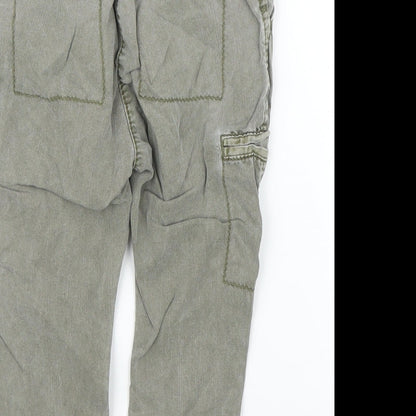 NEXT Girls Green Floral  Cargo Jeans Size 12 Months