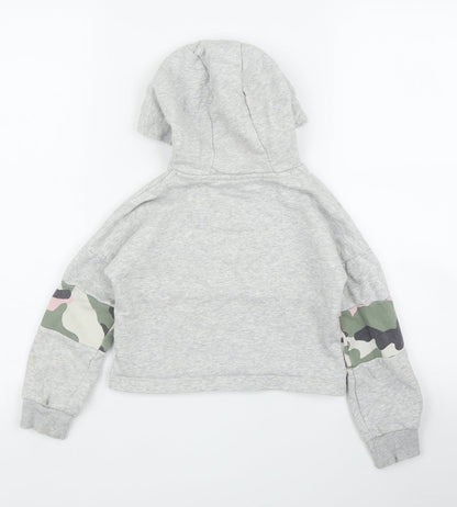 F&F Girls Grey Camouflage  Pullover Hoodie Size 5 Years
