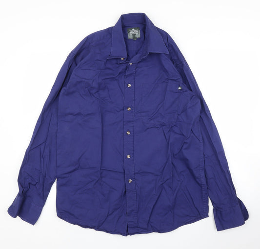 Mens UK Size L Lakes Edge Blue  Button-Up Long Sleeve Casual Shirt