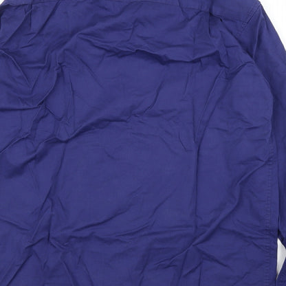 Mens UK Size L Lakes Edge Blue  Button-Up Long Sleeve Casual Shirt