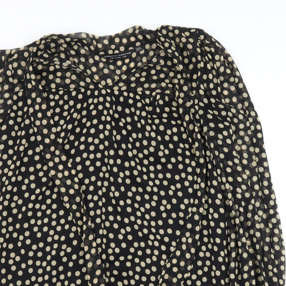 Womens UK Size 10 Dorothy Perkins Black Basic Blouse