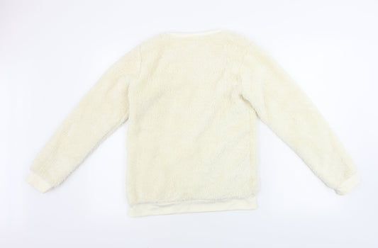 TU Boys Beige   Pullover Jumper Size 13 Years  - Sequin Unicorn