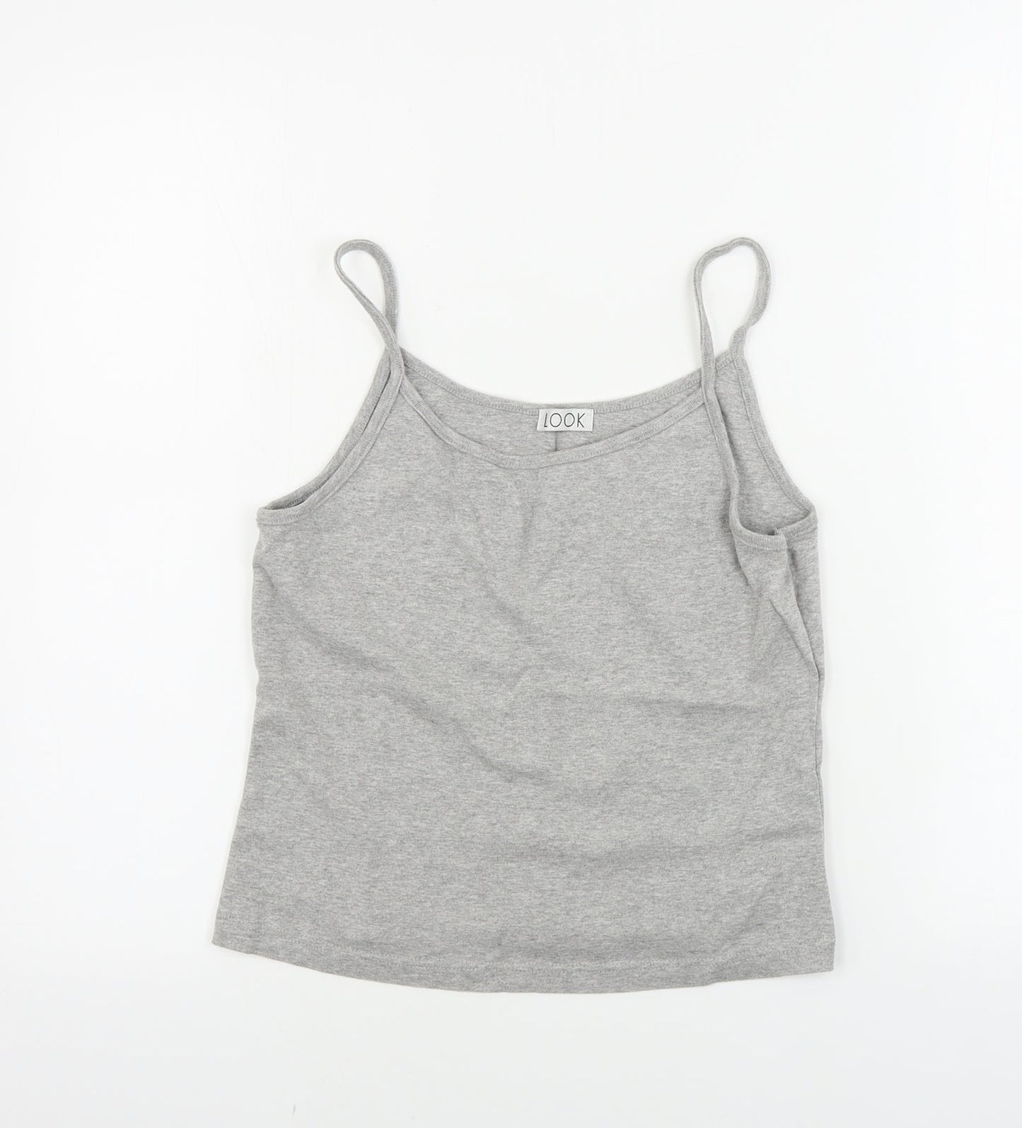 Womens UK Size 12 Look Grey Basic Tank