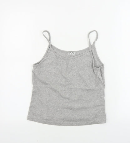 Womens UK Size 12 Look Grey Basic Tank
