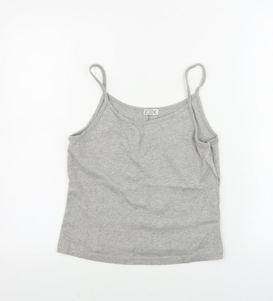 Womens UK Size 12 Look Grey Basic Tank