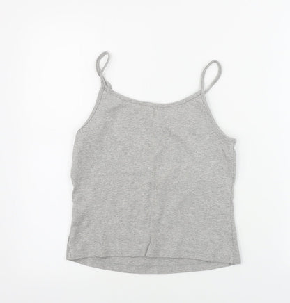 Womens UK Size 12 Look Grey Basic Tank