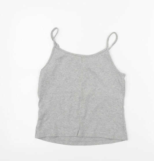 Womens UK Size 12 Look Grey Basic Tank