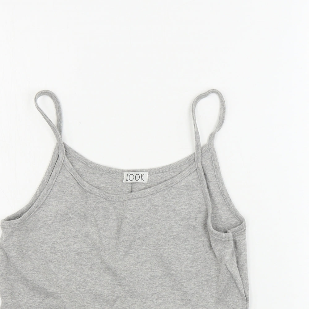 Womens UK Size 12 Look Grey Basic Tank