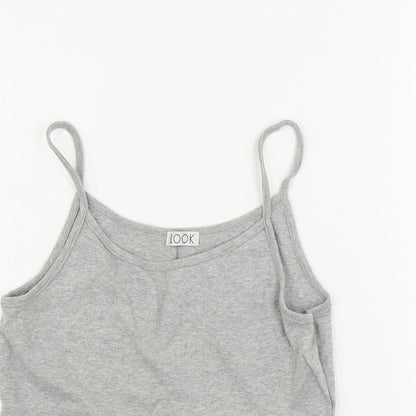 Womens UK Size 12 Look Grey Basic Tank