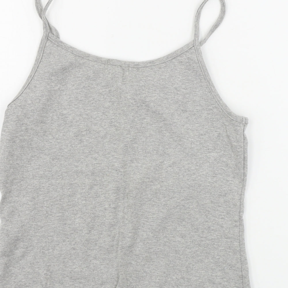 Womens UK Size 12 Look Grey Basic Tank