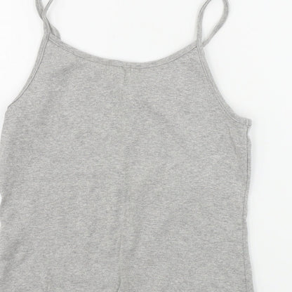 Womens UK Size 12 Look Grey Basic Tank