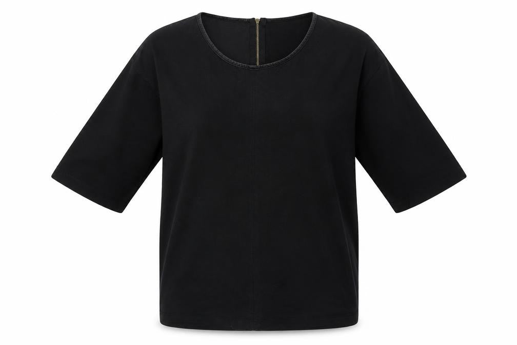 Womens UK Size S ESMARA Black Basic T-Shirt
