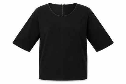 Womens UK Size S ESMARA Black Basic T-Shirt
