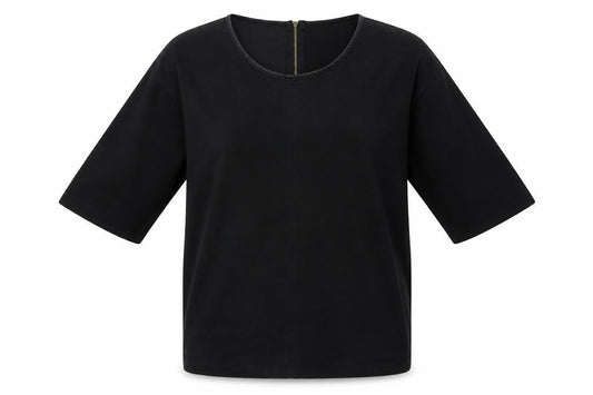 Womens UK Size S ESMARA Black Basic T-Shirt