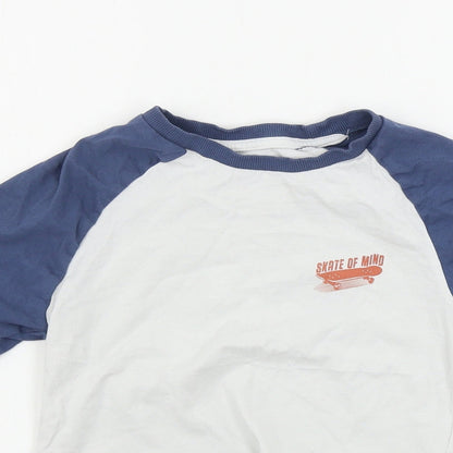 Marks and Spencer  Boys White   Basic T-Shirt Size 6-7 Years