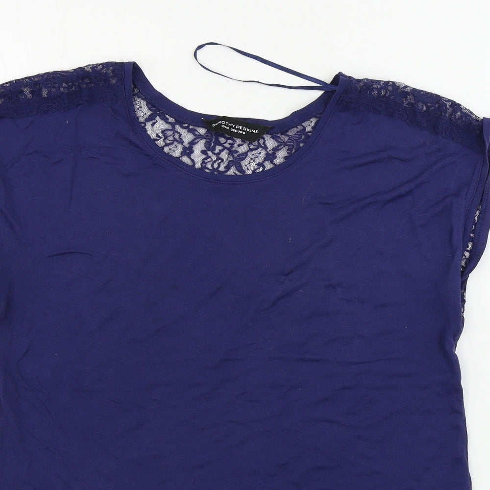 Womens UK Size 10 Dorothy Perkins Blue Basic Tank