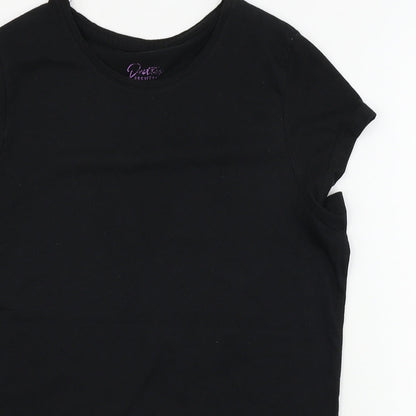 Preworn  Womens Black   Basic T-Shirt Size 8