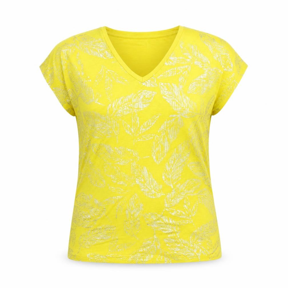 Womens UK Size 10 Damart Yellow Basic T-Shirt
