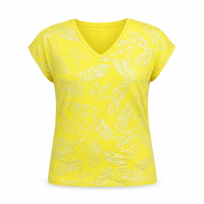 Womens UK Size 10 Damart Yellow Basic T-Shirt