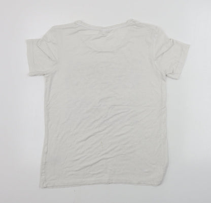 Womens UK Size 10 Damart White Basic T-Shirt