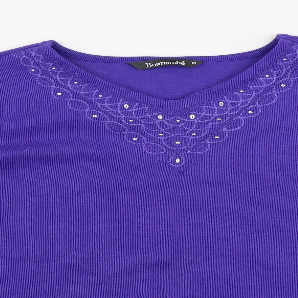 Womens UK Size M Bonmarché Purple Pullover Jumper