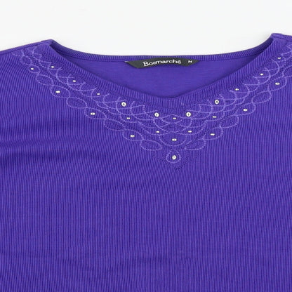 Womens UK Size M Bonmarché Purple Pullover Jumper