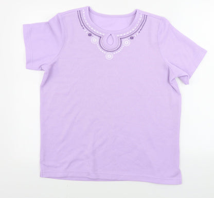 Womens UK Size S bm Pink Basic T-Shirt