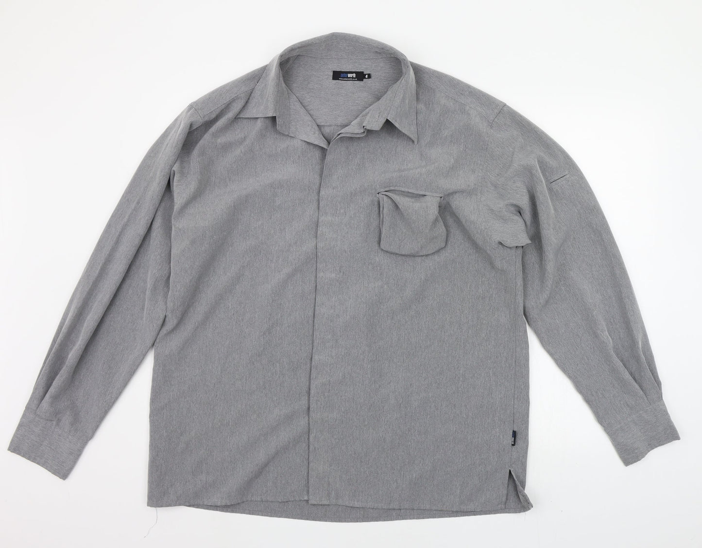 Mens UK Size XL Peter Werth Grey  Button-Up Long Sleeve Casual Shirt
