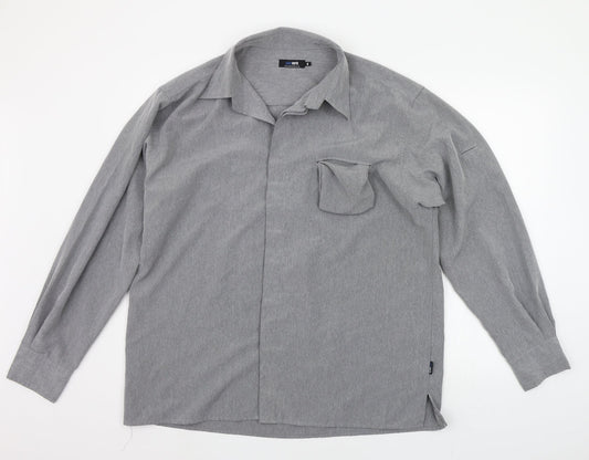Mens UK Size XL Peter Werth Grey  Button-Up Long Sleeve Casual Shirt