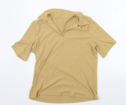 Womens UK Size 16 TU Beige Basic Polo