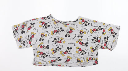 LOVE TO LOUNGE Womens Grey Floral  Top Pyjama Top Size S  - micky mouse