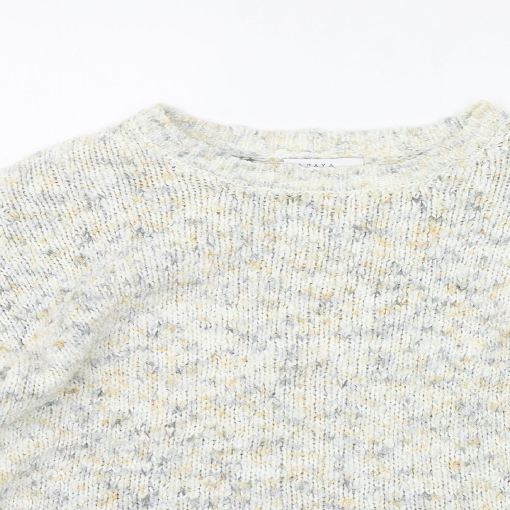 Womens UK Size S Papaya Grey Pullover Jumper