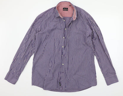 SAND Mens Blue Striped   Button-Up Size XL