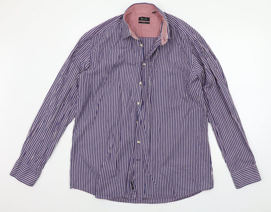 SAND Mens Blue Striped   Button-Up Size XL