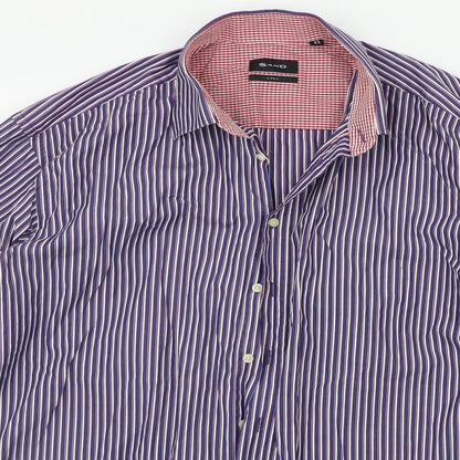 SAND Mens Blue Striped   Button-Up Size XL