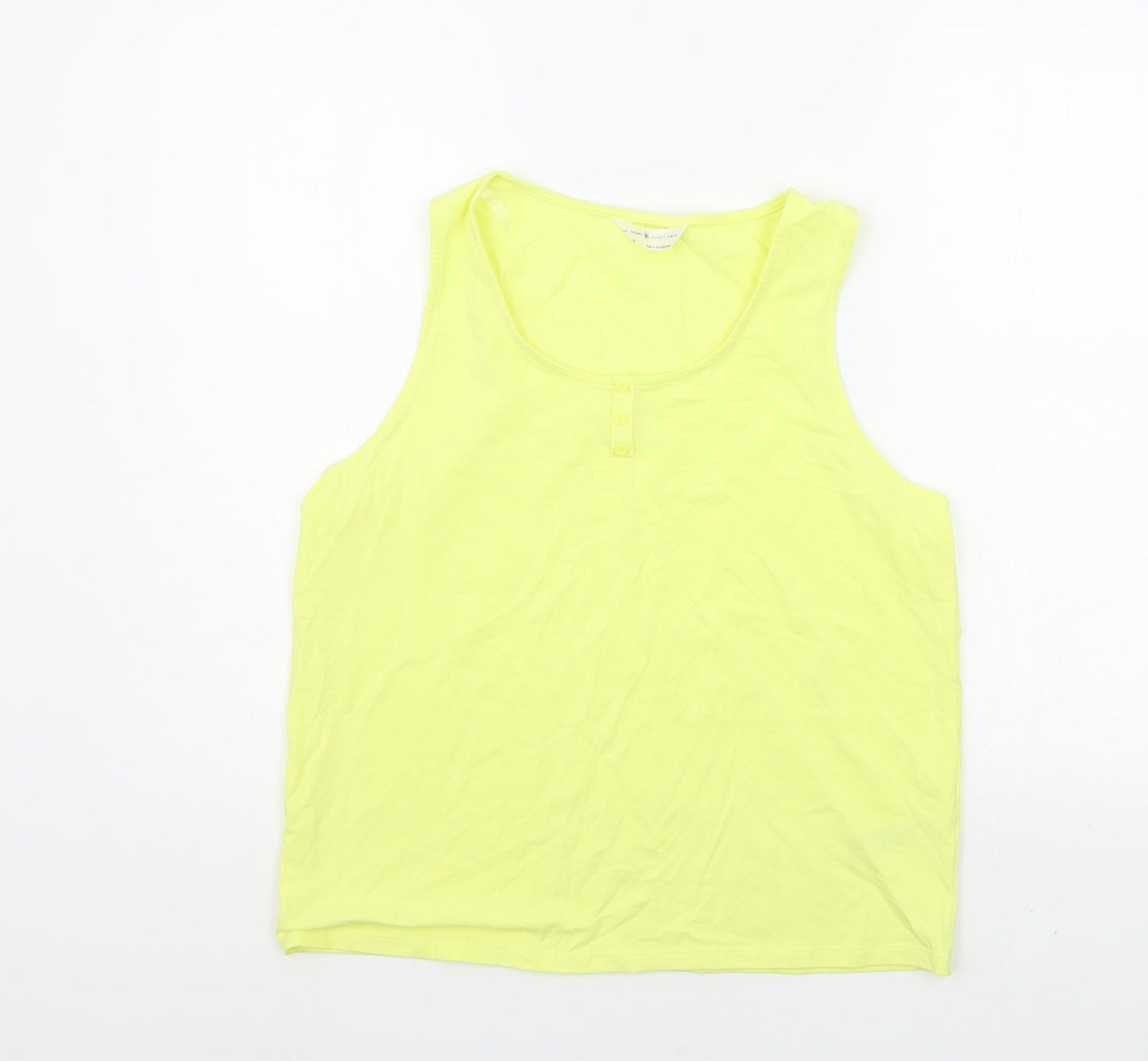 Womens UK Size 14 Marks and Spencer Yellow Basic Tank