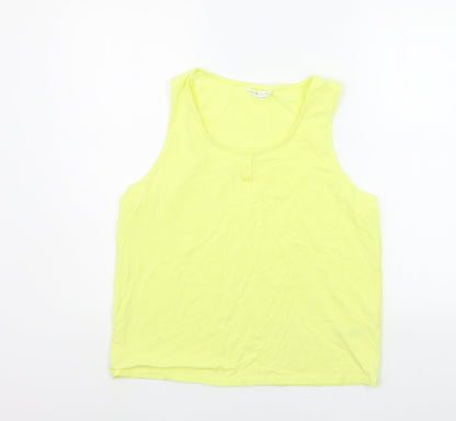 Womens UK Size 14 Marks and Spencer Yellow Basic Tank