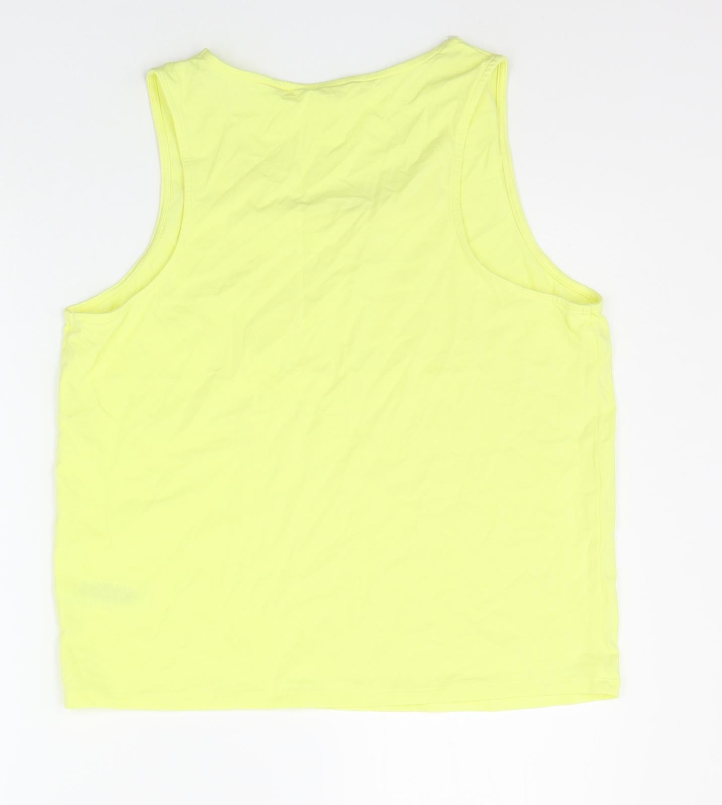 Womens UK Size 14 Marks and Spencer Yellow Basic Tank