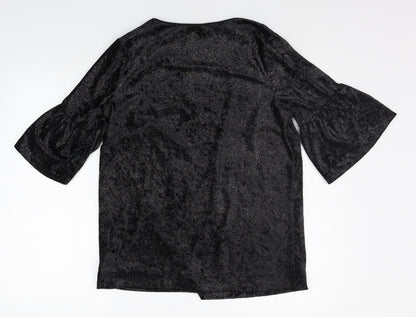 Womens UK Size 10 CAPSULE Black Basic T-Shirt