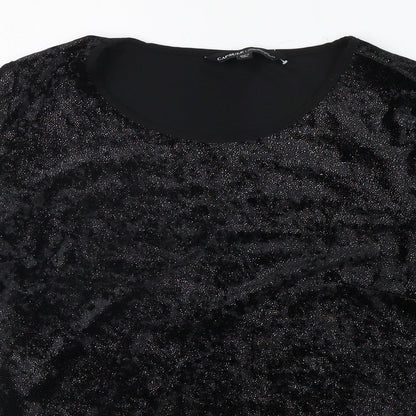 Womens UK Size 10 CAPSULE Black Basic T-Shirt