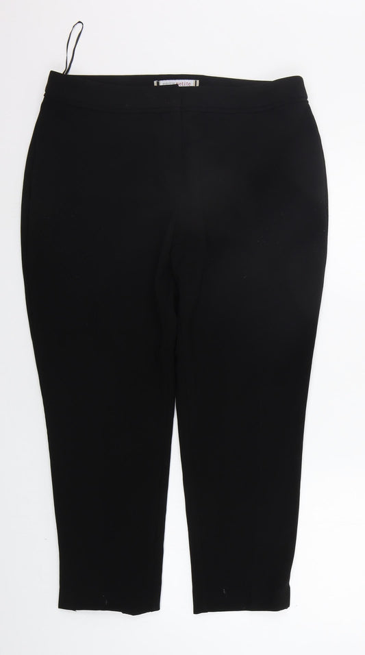Womens UK Size 14 Debenhams Regular Fit  Black Trousers
