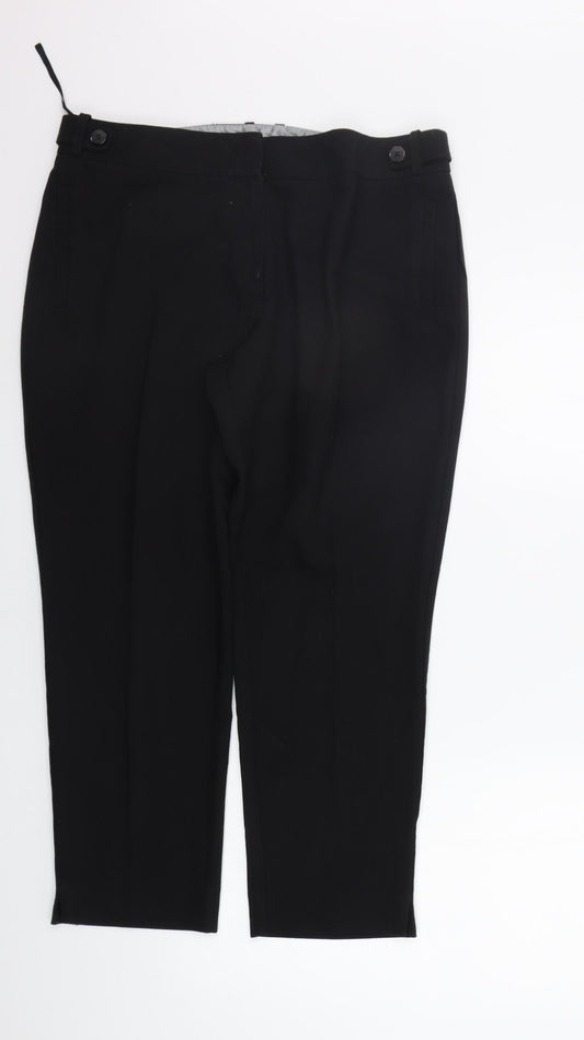 Womens UK Size 14 Debenhams Regular Fit  Black Trousers