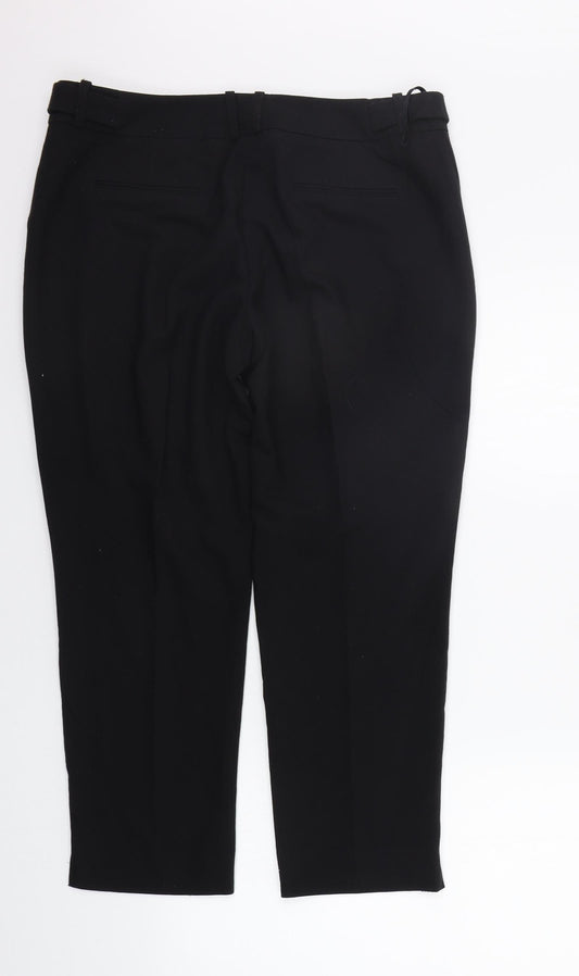 Womens UK Size 14 Debenhams Regular Fit  Black Trousers