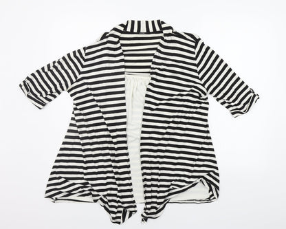 George Womens Black Striped  Pullover Jumper Size 14